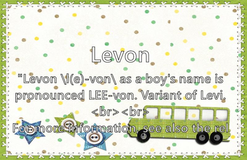 How to pronounce Levon