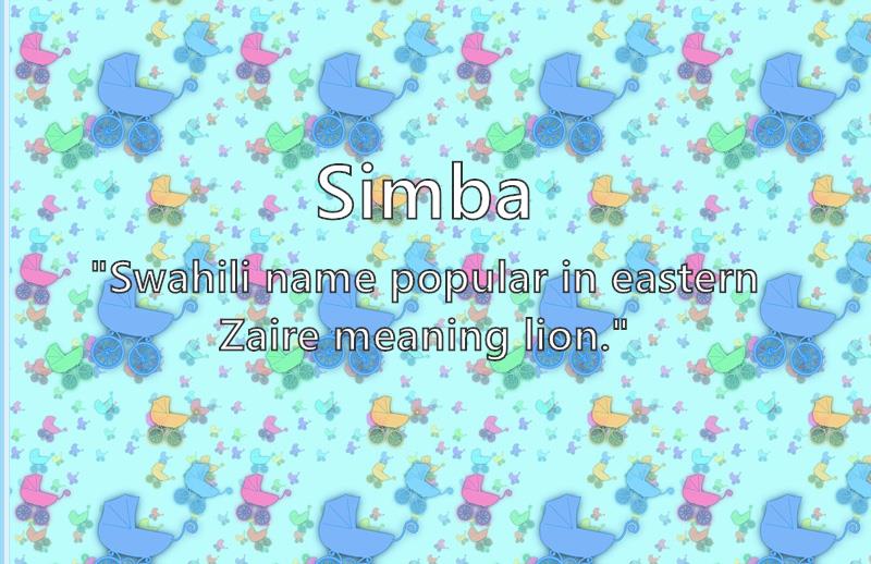 Simba Name Meaning Popularity Similar Names Nicknames And