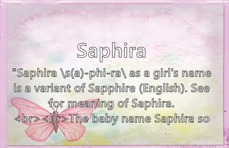 Saphira Name Meaning Popularity Similar Names Nicknames And Personality For Saphira